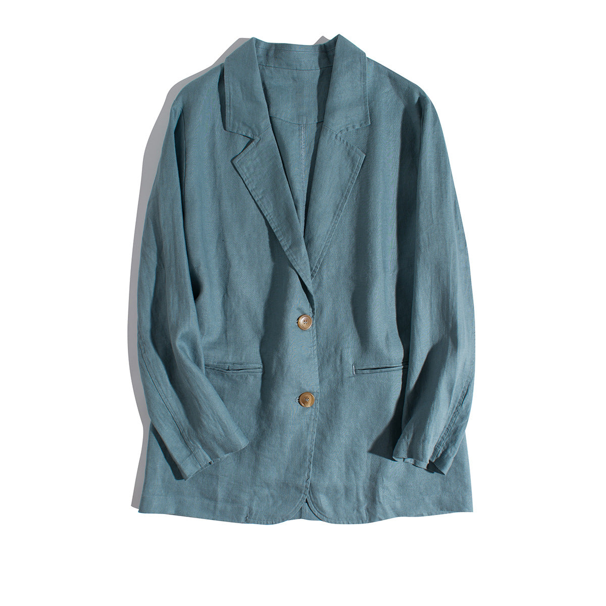 Casual Lightweight Blazer with Two-Button Closure CRLinen1216-018