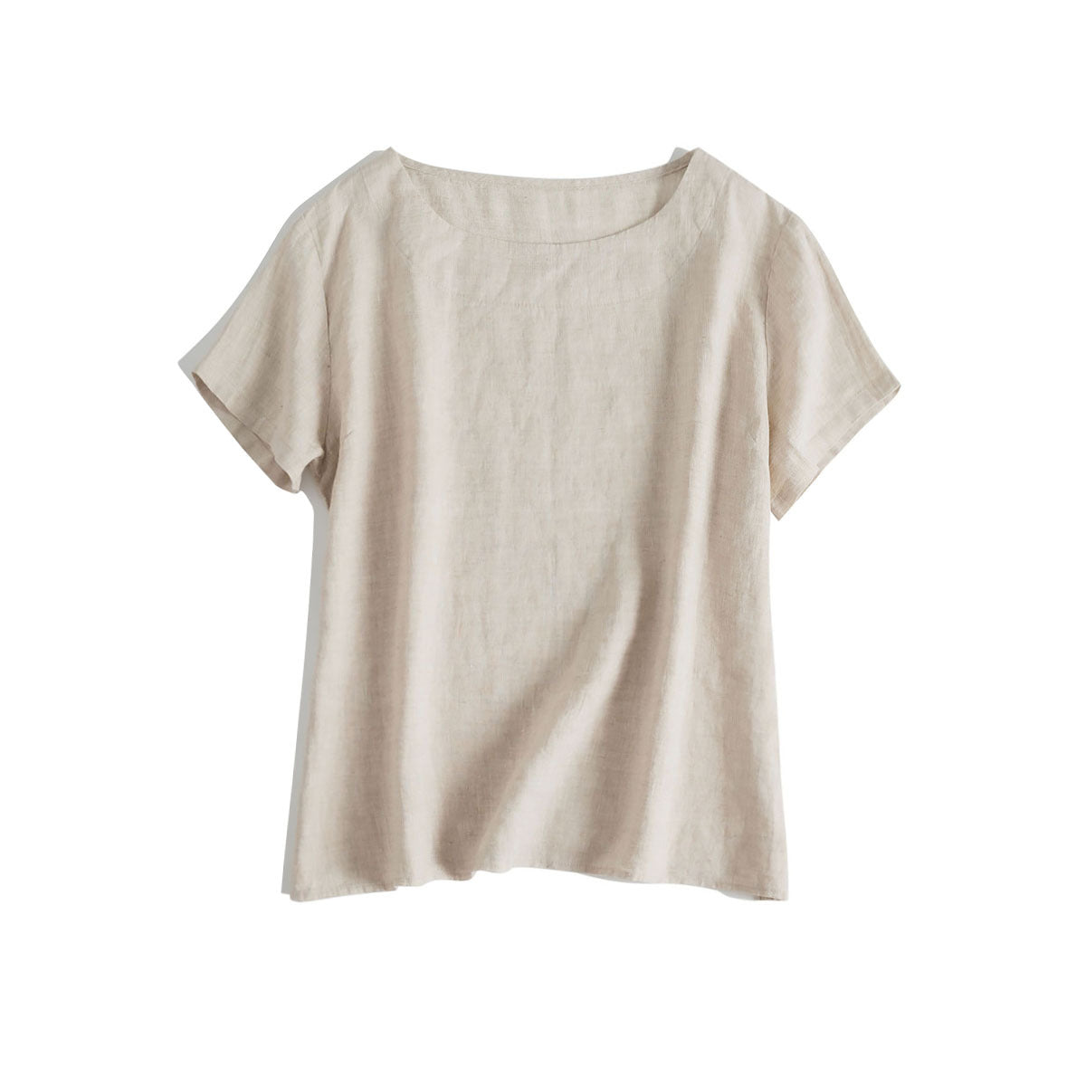 Casual Linen Short-Sleeve Top CRLinen1216-064
