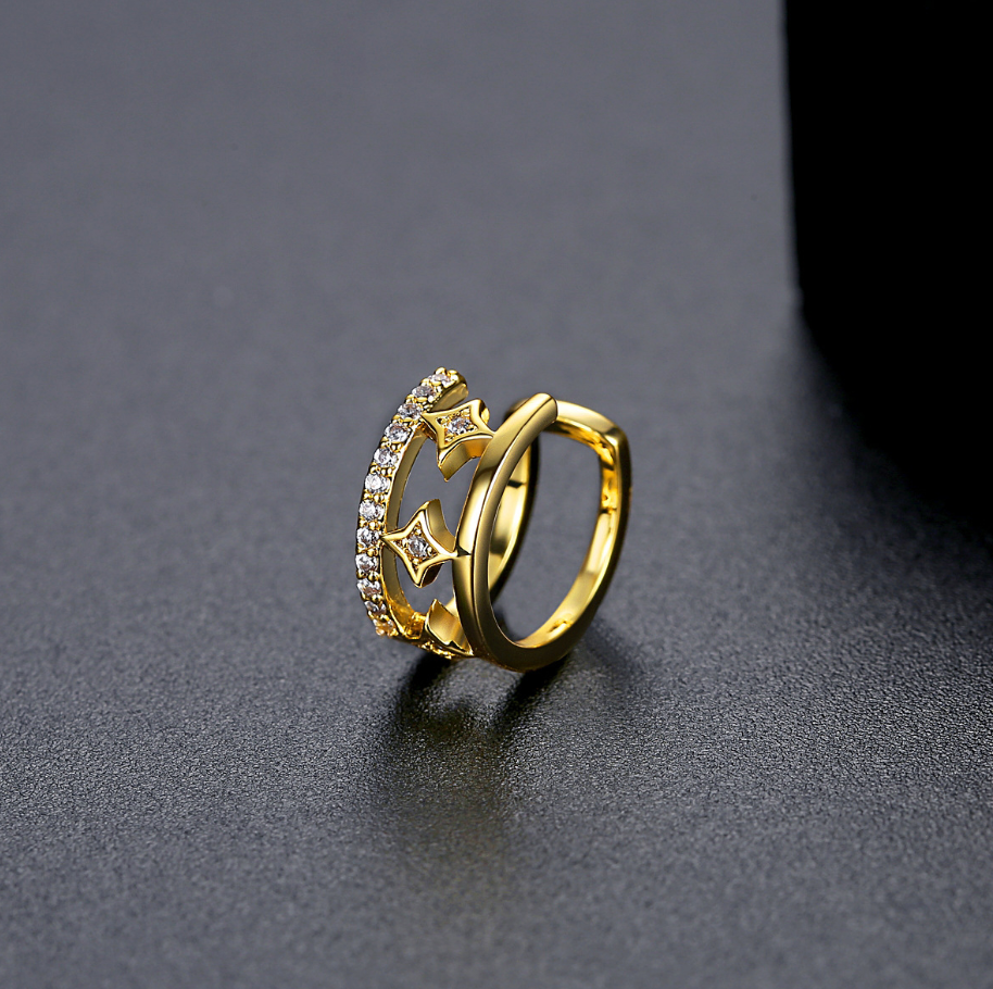Gold Plated Wish Upon A Star Clip Earrings BBB011