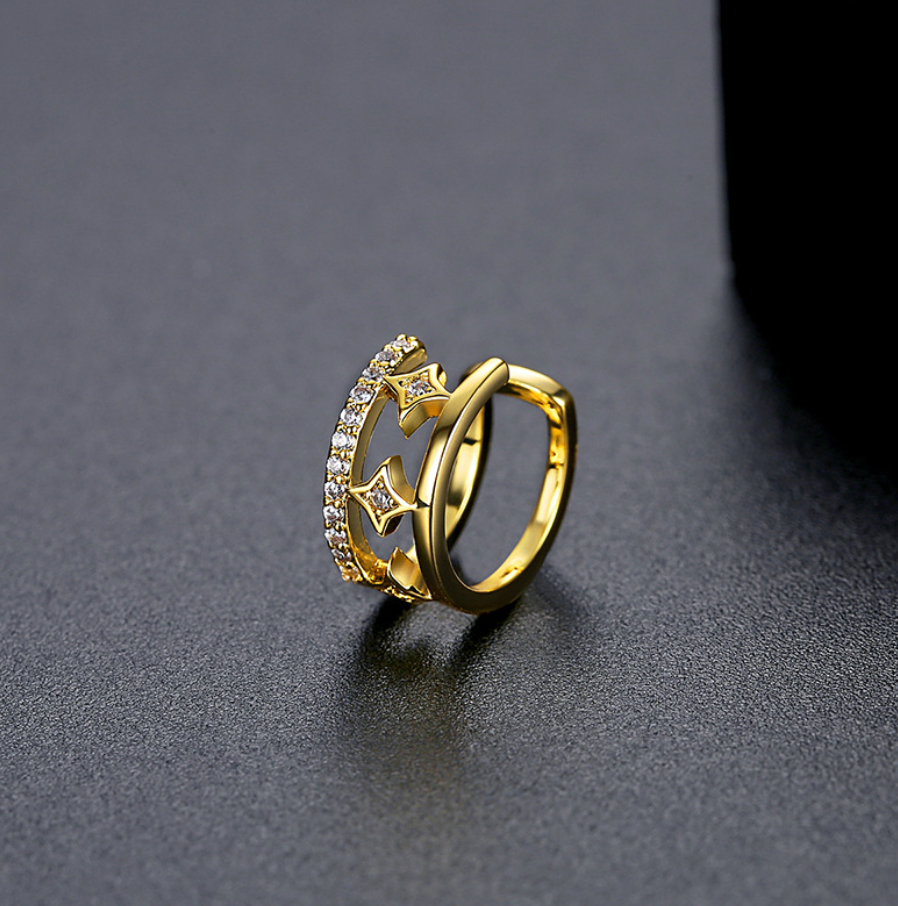 Gold Plated Wish Upon A Star Clip Earrings BBB011