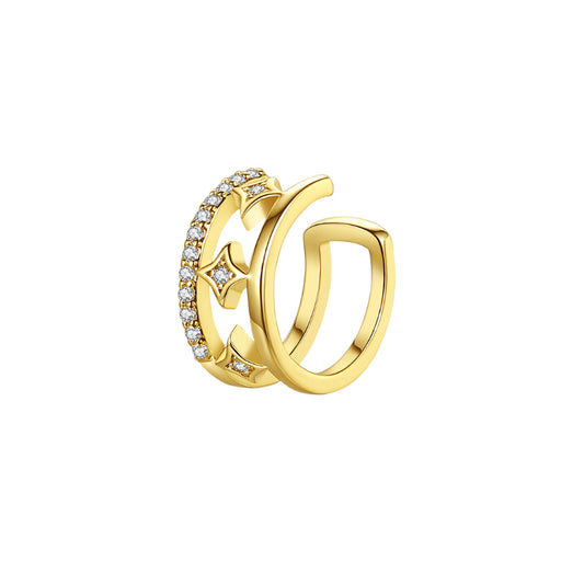 Gold Plated Wish Upon A Star Clip Earrings BBB011