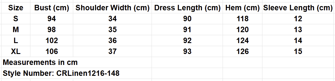 Casual Linen Dress with Belt CRLinen1216-148