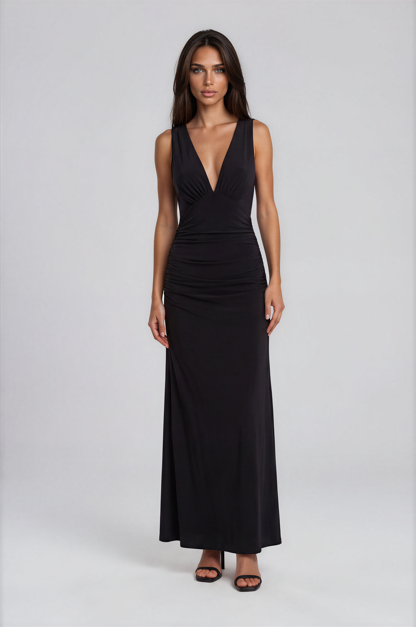 Halter Plunge High-Slit Maxi Dress NDS-0016