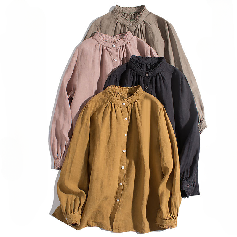 Casual Linen Long Sleeve Button-Up Shirt CRLinen1216-060