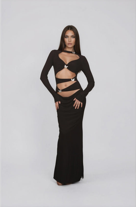 Noir Butterfly Cut-Out Dress NDS-041
